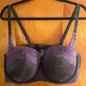 Torrid purple & black push-up convertible bra, 42DD